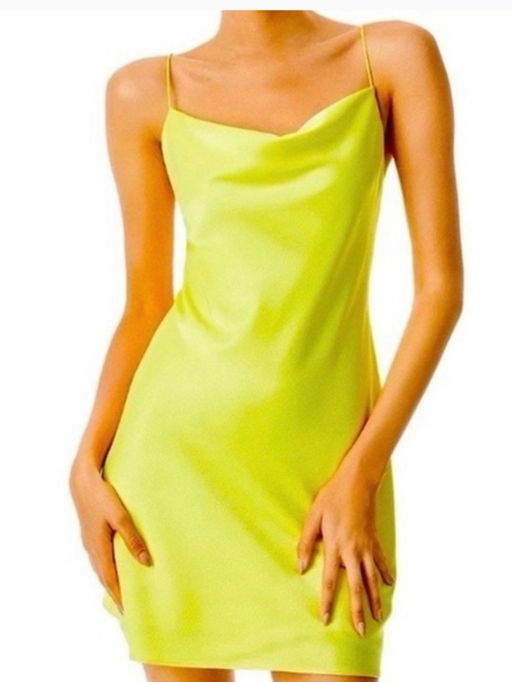 NWT Alice+Olivia Lime Harmony Slip Dress Size 4 - Picture 2 of 8
